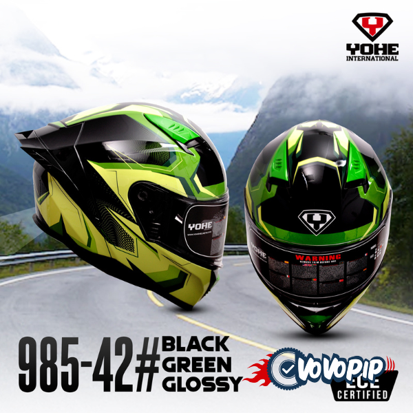 YOHE 985 Black Green Glossy Helmet price in bd