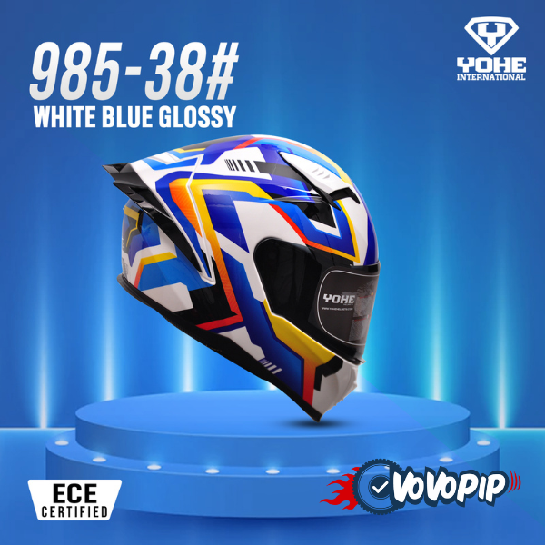 YOHE 985 White Blue Glossy Helmet price in bd