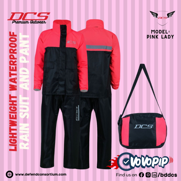 DCS Ladies Premium Raincoat (Pink) price in bd